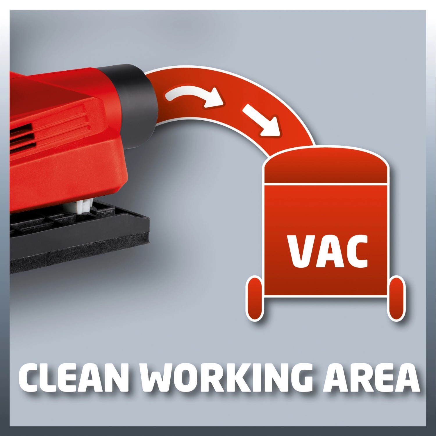 Einhell TC-OS 1520 Schwingschleifer mit Staubabsaugung für sauberes Arbeiten.