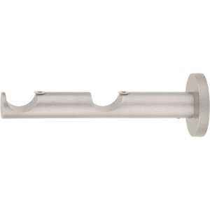 Mydeco Gardinenstangen-Halterung, 2-läufig, Edelstahl-Optik, für 2,5 cm Stangen.