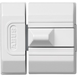 Weißer Abus Schieberiegel SR30 für Innentüren, schmale Bauweise.