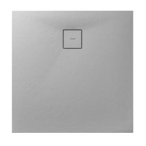 Quadratische Breuer Duschwanne Modern Line in Steingrau mit Steinoptik, 90x90 cm.