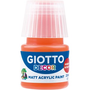 Orangefarbene Giotto Decor Acrylfarbe, 25 ml, matte Acrylfarbe für Hobby und Bastelarbeiten.