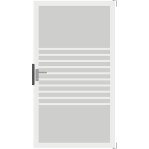 GroJa Ambiente Tor DIN rechts mit Alu-Rahmen 100 cm x 180 cm x 0,8 cm Streifen