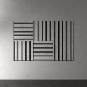 DenPanels Akustikpaneel Betongrau, 120x60 cm. Schallabsorbierendes Wandpaneel im Beton-Look.