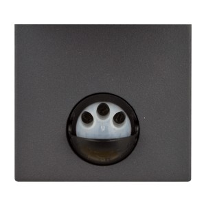 Detailaufnahme des Sensors der anthrazitfarbenen E2 Elektro Wandleuchte ASTER GU10 IP65.