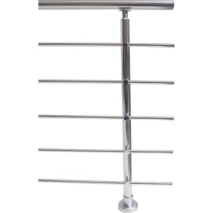 Dieda Geländerset aus eloxiertem Aluminium mit waagerechten Rundstäben.