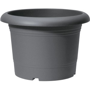Scheurich Pflanzgefäß Oliver, Ø 40 cm, Metallic Grey, Blumentopf für den Außenbereich.