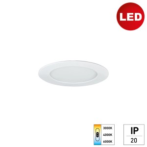 Weißes E2 Elektro Einbaupanel Style R 145, 9W LED Deckenleuchte.