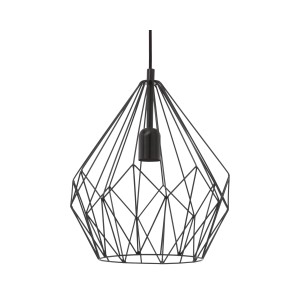 Schwarze Eglo Pendelleuchte im Vintage-Stil, Ø 31 cm, aus Metall.