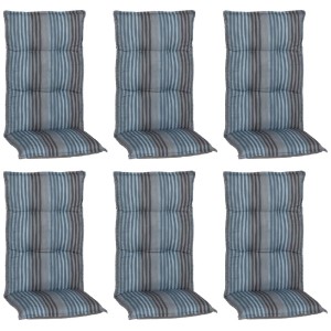 Beo Sitzauflage Hochlehner Tissa 6er-Set Blau-Grau