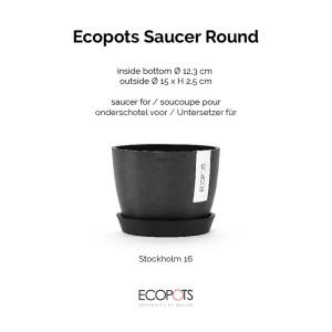 Ecopots Untersetzer Ø Dunkelgrau 15 cm