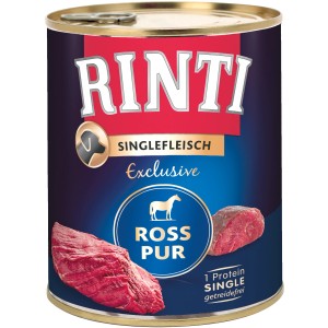 Rinti Singlefleisch Exclusive Ross, 800g Dose Hunde-Nassfutter mit Pferdefleisch.