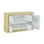 okwish Sideboard mit LED Türen Fächern Wohnzimmer Büro 140x40x84 cm Weiß