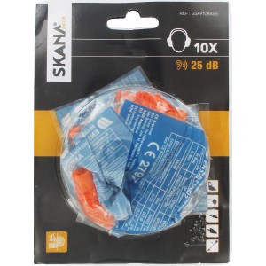 Skana Ohrenstöpsel, 10er Pack, Gehörschutz mit 25 dB Dämmwert.