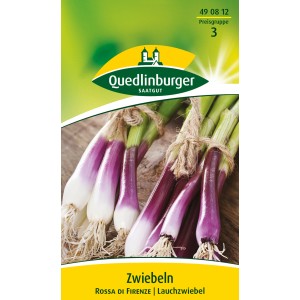 Samenpackung Quedlinburger Zwiebel 'Rossa di Firenze', rote Lauchzwiebeln.