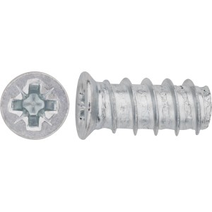 Flachkopf Möbelschraube, PZ-Antrieb, Ø 6x13 mm, verzinkt, für Holzverbindungen.