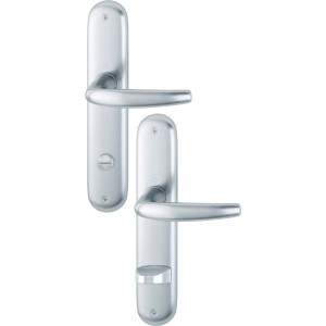 Hoppe Atlanta WC-Garnitur, Langschild, Aluminium silber für Innentüren.