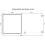 Fundamentplan des Karibu Gartenhaus Set Ernesto A mit Anbaudach, Maße in mm.