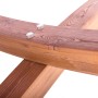 Detailaufnahme Holzgestell der roten Axi Hängematte Hawaii mit Schrauben.