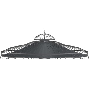 Eleo Sonnensegel Florenz Ø 370 cm für Pavillon Florenz Anthrazit