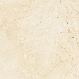 Bodenfliese Feinsteinzeug Creme, glasiert und poliert, 60x60 cm.