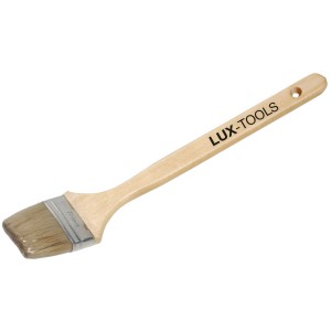 Fassadenpinsel, 75 mm breit, mit hellem Holzgriff und Chinaborsten für Fassadenarbeiten.