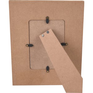 Rückseite des Safari Lodge Bilderrahmens aus MDF mit Flechtdesign, 10x15 cm, mit Aufsteller.