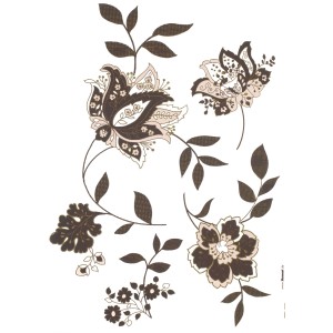 Komar Deko-Sticker Jackie, florales Design in Braun- und Beigetönen für Wandgestaltung.