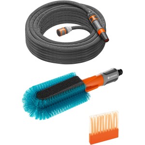 Gardena Cleansystem Fahrradwasch-Set mit Bürste, Schlauch (15m) und Reinigungssticks für Fahrräder.