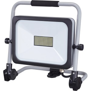LED-Arbeitsleuchte Bright 50W in Silber-Anthrazit mit klappbarem Standfuß.
