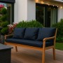 Marineblaues Bankkissen-Set für 2-Sitzer Gartenbank, 100x50 cm + 2 Rückenkissen 50x56 cm.