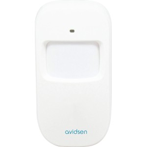 Weißer PIR-Detektor (10,5x6x3cm) zur Integration in Alarmsysteme.