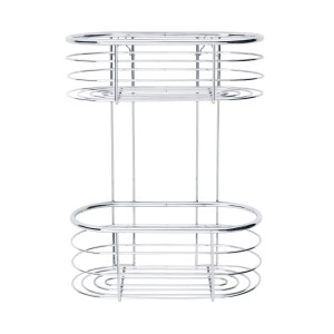 Wenko Wandregal Trestina mit 2 Ablagen aus glänzendem, silberfarbenem Edelstahl.