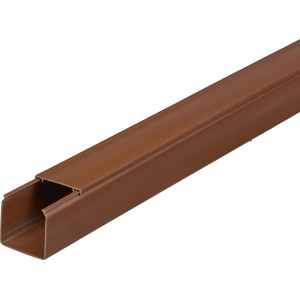 Brauner Kabelkanal, 40x40 mm, 2 m Länge. Zur Verlegung von Kabeln.