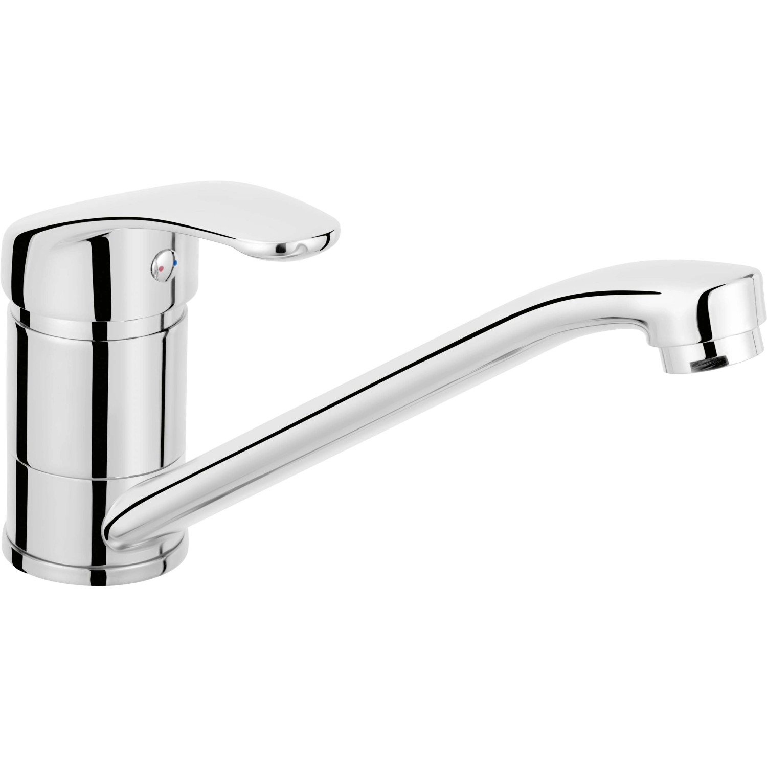 Chromfarbene baliv Küchenarmatur KI-1260, Einhebelmischer mit schwenkbarem Auslauf.