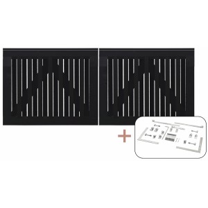 Plus Holz Doppeltor Nagano Nadelholz Schwarz 200 cm x 80 cm