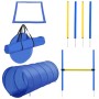 PawHut Hunde-Agility-Trainingsgeräte: blaues Set mit Tunnel, Slalomstangen, Hürde, Startfeld und Tasche.