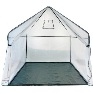 Westmann Überwinterungszelt Peperoni: Foliengewächshaus mit Stahlrahmen und Fenster.