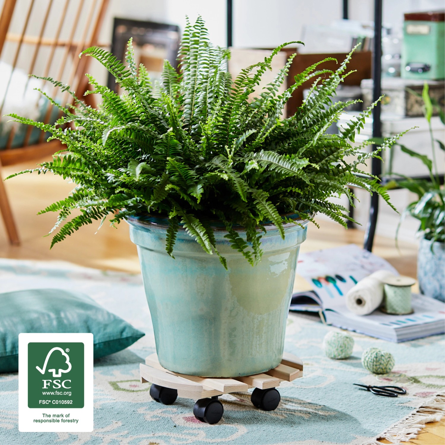 Wagner Pflanzenroller Paletti GH 0318 Holz Ø 30 cm x 8 cm_5