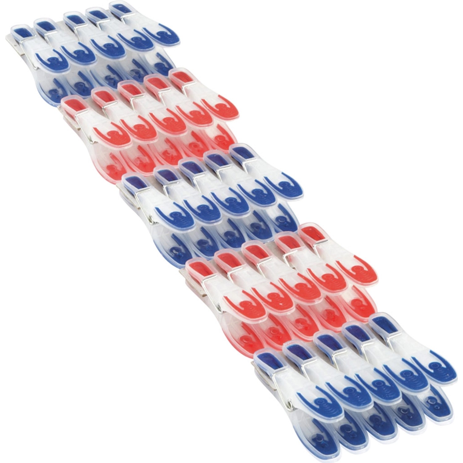 Leifheit Wäscheklammern, 25 Stück, blau und rot, für schonendes Trocknen der Wäsche.