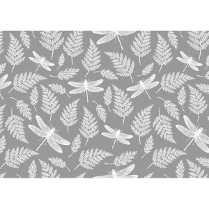 d-c-fix Tischdecke Dragonfly Fairy, 140x180 cm, mit Libellen- und Farnmuster.