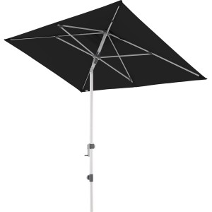 Schwarzer, rechteckiger Doppler Marktschirm Expert 220x140 cm mit Kurbelmechanik.