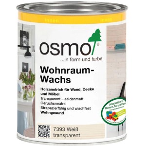 Dose Osmo Wohnraum-Wachs Weiß transparent, Holz-Wachs für Innenräume.