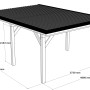 Holzbrüder Einzelcarport Ralf, graubraun, mit dunkelbraunem Blechdach. Technische Zeichnung mit Maßen.