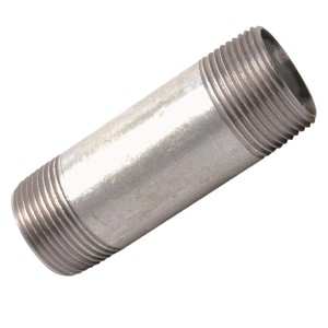 Verzinkter Kirchhoff Rohrdoppelnippel, 21 mm (1/2 AG) x 80 mm, für Temperguss-Fittings.