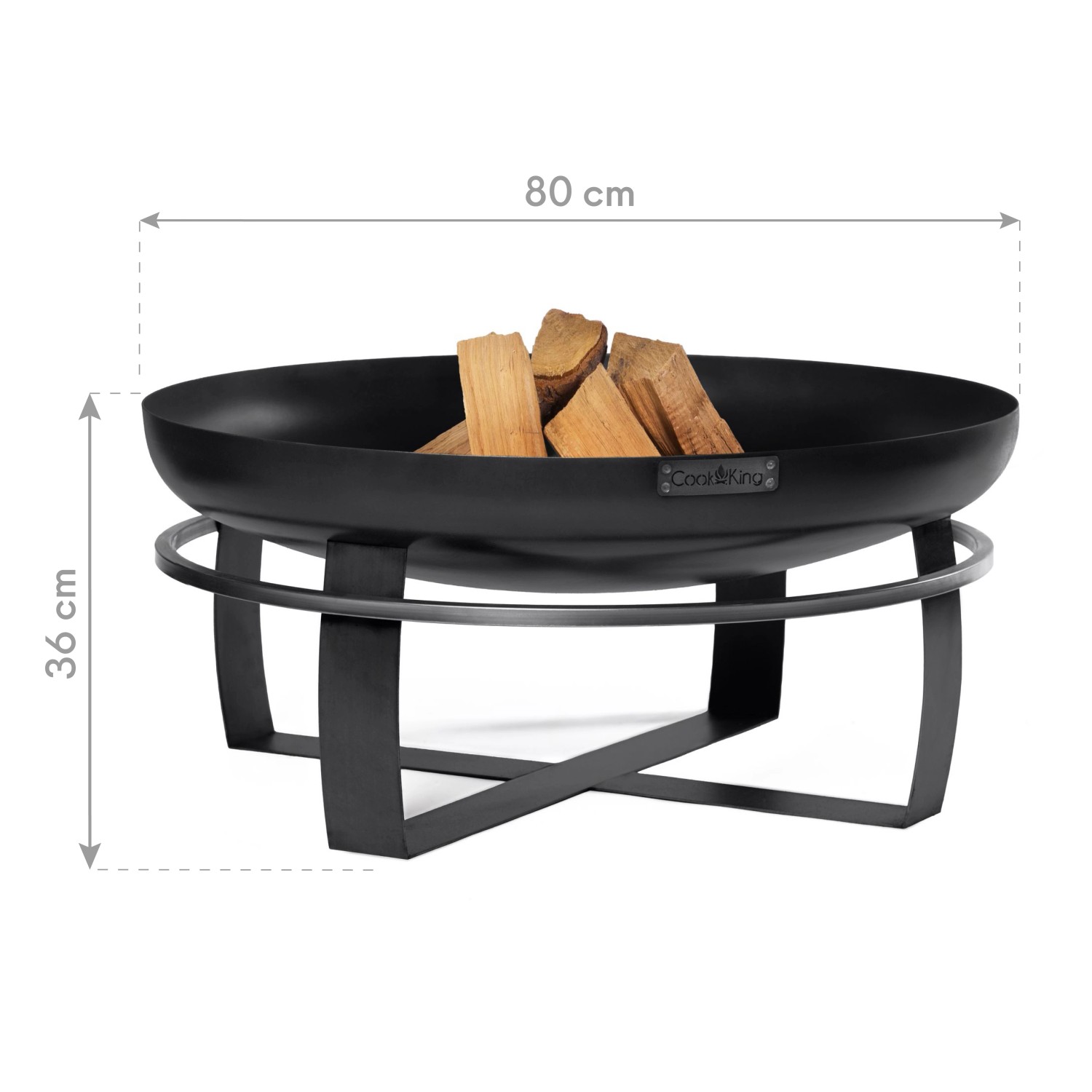 CookKing Feuerschale Stahl Viking Ø 80 cm x 36 cm Schwarz kaufen bei OBI