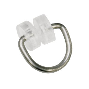 Gardinia T-Rollring, silberfarbener Metallring mit transparenten Kunststoffrollen für Gardinenschienen.