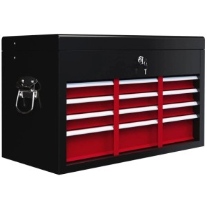 HOMCOM Werkzeugkasten Werkzeugkoffer Stahl Rot 60L x 26B x 34H cm