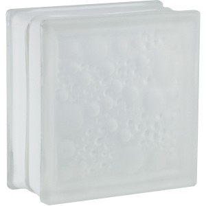 Glasstein Savona Weiß 2-Seitig Satiniert 19 cm x 19 cm x 8 cm