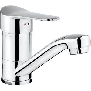 Chrom Einhebel-Waschtischarmatur Carsoli mit Pop-Up Ventil für Waschbecken.