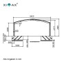 Technische Zeichnung: Ximax Carport Portoforte-60 M, Edelstahl-Look, Maße und Fundamentdetails.
